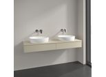 Villeroy und Boch Antao Waschtisch-Unterschrank K17050HJ 160x19x50cm, Hahnlochbohrung, Waschbeckenplattenfarbe Lack, silk grey matt lacquer