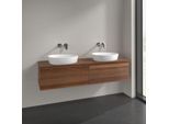 Villeroy und Boch Antao Waschtisch-Unterschrank L39012HM 160x36x50cm, Waschbeckenplattenfarbe warm walnut, warm walnut, Mit Beleuchtung