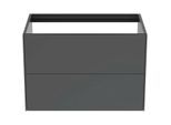 Ideal Standard Conca Waschtisch-Unterschrank T4356Y2 ohne Waschtisch-Platte, 2 Auszüge, 80x50,5x54 cm, Anthrazit matt lackiert
