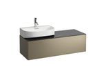 LAUFEN Sonar Schubladenelement/Sideboard H4054520341421 117,5x34x45,5cm, Ausschnitt links, Titan/Nero Marquina