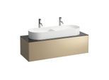 LAUFEN Sonar Schubladenelement/Sideboard H4054710341401 117,5x34x45,5cm, Ausschnitt Mitte, Doppelwaschtisch, Gold/Nero Marquina
