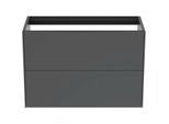 Ideal Standard Conca Waschtisch-Unterschrank T4352Y2 ohne Waschtisch-Platte, 2 Auszüge, 80x37x54 cm, Anthrazit matt lackiert