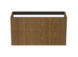 Ideal Standard Conca Waschtisch-Unterschrank T4353Y5 ohne Waschtisch-Platte, 2 Auszüge, 100x37x54 cm, Walnuss dunkel Furnier