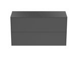 Ideal Standard Conca Waschtisch-Unterschrank T4329Y2 ohne Ausschnitt, 2 Auszüge, 100x37x55 cm, Anthrazit matt lackiert