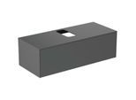 Ideal Standard Conca Waschtisch-Unterschrank T3931Y2 mit Ausschnitt, 1 Auszug, 120x50,5x37 cm, mittig, Anthrazit matt lackiert
