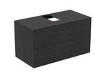 Ideal Standard Conca Waschtisch-Unterschrank T3942Y4 mit Ausschnitt, 2 Auszüge, 100x50,5x55 cm, mittig, Eiche geflammt Furnier