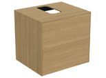 Ideal Standard Conca Waschtisch-Unterschrank T3940Y6 mit Ausschnitt, 2 Auszüge, 60x50,5x55 cm, mittig, Eiche hell Furnier