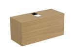 Ideal Standard Conca Waschtisch-Unterschrank T3943Y6 mit Ausschnitt, 2 Auszüge, 120x50,5x55 cm, mittig, Eiche hell Furnier