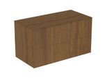 Ideal Standard Conca Waschtisch-Unterschrank T4323Y5 ohne Ausschnitt, 2 Auszüge, 100x50,5x55 cm, Walnuss dunkel Furnier