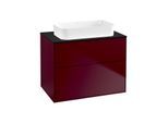 Villeroy und Boch Finion Waschtischunterschrank G63200HB 80x60,3x50,1mm, Wandbeleuchtung, Glass Black Matt, Peony Matt
