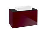 Villeroy und Boch Finion Waschtischunterschrank G64200HB 100x60,3x50,1mm, Wandbeleuchtung, Glass Black Matt, Peony Matt
