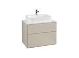 Villeroy und Boch Finion Waschtischunterschrank F09100HH 80x60,3x50,1cm, Abdeckplatte white matt, Sand Matt Lacquer