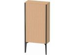 Duravit XViu Halbhochschrank XV1306LB212 50x24x89cm, schwarz matt, Tür links, eiche gebürstet