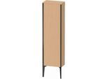 Duravit XViu Halbhochschrank XV1315LB212 40x24x133cm, schwarz matt, Tür links, eiche gebürstet
