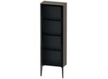Duravit XViu Halbhochschrank XV1366LB289 50x24x133cm, Glastür, schwarz matt, Tür links, flannel grey hochglanz