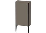 Duravit XViu Halbhochschrank XV1306LB290 50x24x89cm, schwarz matt, Tür links, flannel grey seidenmatt