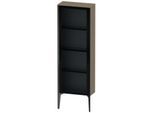 Duravit XViu Halbhochschrank XV1366LB235 50x24x133cm, Glastür, schwarz matt, Tür links, Eiche terra