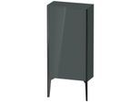 Duravit XViu Halbhochschrank XV1306RB238 50x24x89cm, schwarz matt, Tür rechts, dolomiti grey hochglanz