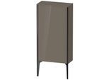 Duravit XViu Halbhochschrank XV1306RB289 50x24x89cm, schwarz matt, Tür rechts, flannel grey hochglanz