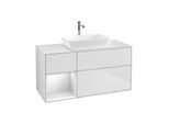 Villeroy und Boch Finion Waschtischunterschrank G821MTMT 120cm, Abdeckplatte white matt, Emotion, Regale White matt lacquer, White matt lacquer