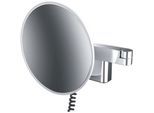 Emco evo LED-Rasier-/Kosmetikspiegel 109506041 chrom, Vergrößerung 3-fach, Ø 209 mm, 2-armig, rund, Stecker