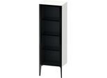 Duravit XViu Halbhochschrank XV1368LB218 50x36x133cm, Glastür, schwarz matt, Tür links, weiß matt