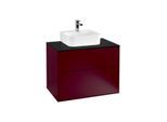 Villeroy und Boch Finion Waschtischunterschrank F08200HB 80x60,3x50,1cm, Abdeckplatte black matt, Peony Matt