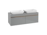 Villeroy und Boch Venticello Waschtisch-Unterschrank A94905RA 125,7 x 43,6 x 50,2 cm, Griff Copper, Glass Glossy Grey