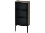 Duravit XViu Halbhochschrank XV1361LB289 50x24x89cm, Glastür, schwarz matt, Tür links, flannel grey hochglanz