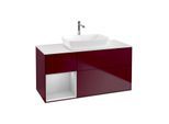 Villeroy und Boch Finion Waschtischunterschrank G821GJHB 120cm, Abdeckplatte white matt, Emotion, Regale Light grey matt lacquer, Peony Matt