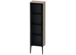 Duravit XViu Halbhochschrank XV1365LB275 40x24x133cm, Glastür, schwarz matt, Tür links, leinen