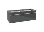 Villeroy und Boch Venticello Waschtisch-Unterschrank A94902RA 125,7 x 43,6 x 50,2 cm, Griff White, Glass Glossy Grey