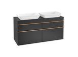 Villeroy und Boch Venticello Waschtisch-Unterschrank A94405PD 125,7 x 60,6 x 50,2 cm, Griff Copper, Black Matt Lacquer