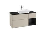 Villeroy und Boch Finion Waschtischunterschrank F832PDHH 120cm, Abdeckplatte black matt, Regale Black matt lacquer, Sand Matt Lacquer