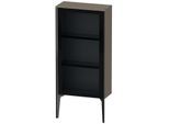 Duravit XViu Halbhochschrank XV1361LB290 50x24x89cm, Glastür, schwarz matt, Tür links, flannel grey seidenmatt