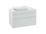 Villeroy und Boch Venticello Waschtisch-Unterschrank A94202RE 95,7 x 60,6 x 50,2 cm, Waschtisch links, Griff White, Glass Glossy White