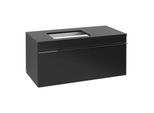 Villeroy und Boch Venticello Waschtisch-Unterschrank A94701PD 95,7 x 43,6 x 50,2 cm, Waschtisch links, Griff Chrom, Black Matt Lacquer