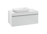 Villeroy und Boch Venticello Waschtisch-Unterschrank A94701RE 95,7 x 43,6 x 50,2 cm, Waschtisch links, Griff Chrom, Glass Glossy White