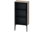 Duravit XViu Halbhochschrank XV1361RB275 50x24x89cm, Glastür, schwarz matt, Tür rechts, leinen