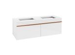 Villeroy und Boch Venticello Waschtisch-Unterschrank A94905DH 125,7 x 43,6 x 50,2 cm, Griff Copper, Glossy White
