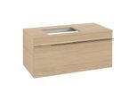 Villeroy und Boch Venticello Waschtisch-Unterschrank A94701VJ 95,7 x 43,6 x 50,2 cm, Waschtisch links, Griff Chrom, nordic oak