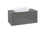 Villeroy und Boch Venticello Waschtisch-Unterschrank A94705FP 95,7 x 43,6 x 50,2 cm, Waschtisch links, Griff Copper, Glossy Grey