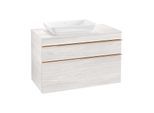 Villeroy und Boch Venticello Waschtisch-Unterschrank A94205E8 95,7 x 60,6 x 50,2 cm, Waschtisch links, Griff Copper, White Wood