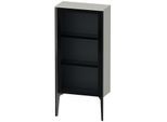 Duravit XViu Halbhochschrank XV1361RB207 50x24x89cm, Glastür, schwarz matt, Tür rechts, betongrau matt