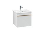 Villeroy und Boch Venticello Waschtisch-Unterschrank A93105RE 46,6 x 42 x 42,6 cm, Griff Copper, Glass Glossy White