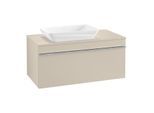 Villeroy und Boch Venticello Waschtisch-Unterschrank A94701VK 95,7 x 43,6 x 50,2 cm, Waschtisch links, Griff Chrom, soft grey
