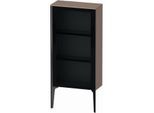 Duravit XViu Halbhochschrank XV1361LB286 50x24x89cm, Glastür, schwarz matt, Tür links, cappucino hochglanz