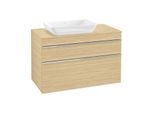 Villeroy und Boch Venticello Waschtisch-Unterschrank A94201VJ 95,7 x 60,6 x 50,2 cm, Waschtisch links, Griff Chrom, nordic oak