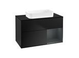 Villeroy und Boch Finion Waschtischunterschrank G662HGPD 100x60,3x50,1cm, Regal rechts Midnight Blue Matt Lacquer, Black matt lacquer