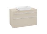 Villeroy und Boch Venticello Waschtisch-Unterschrank A94102VK 95,7 x 60,6 x 50,2 cm, Waschtisch mittig, Griff White, soft grey